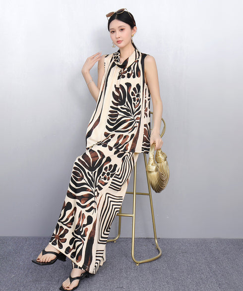 Geo Botanical Top & Pants Co-ord